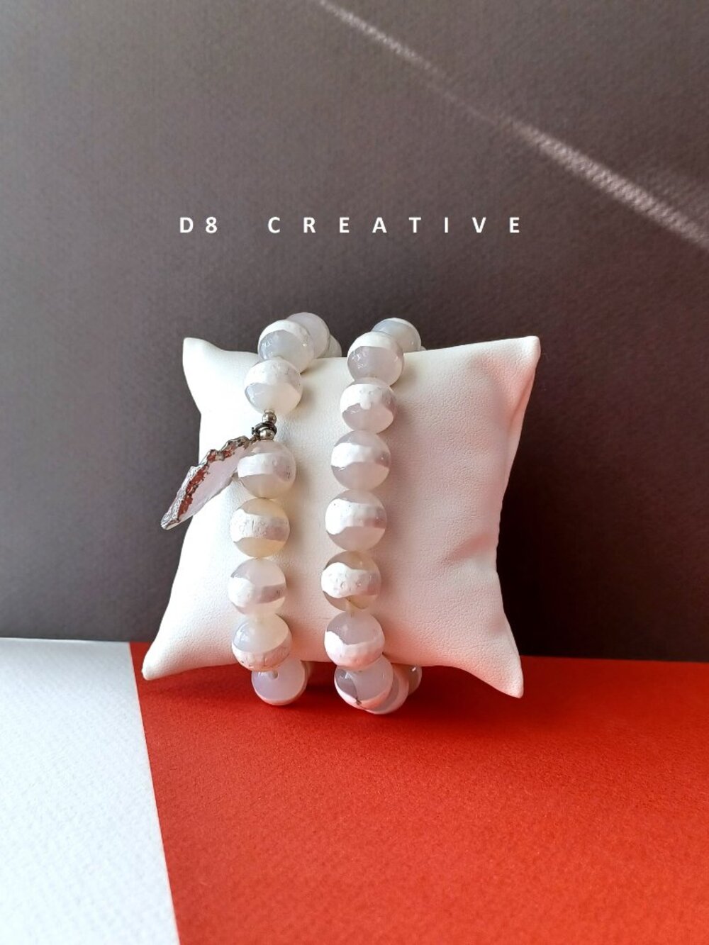 New white fire agate stone with rose quartz pendant bracelet sets for sale
